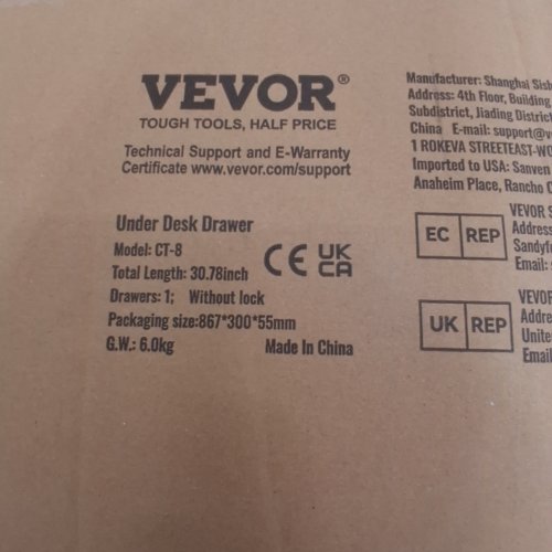 UNDER DESK DRAWER - 30" - BLACK (MODEL: CT-8) image 5
