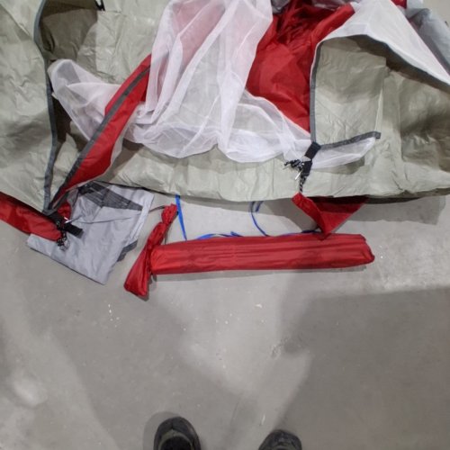 3PC OZARK TRAIL DOME TENT COMBO WITH SLEEPING BAG - RED, GREY (MODEL: JCA8660) image 4