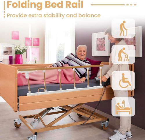 CARIVIA 6 LEVEL ADJUSTABLE BED ASSIST HANDLE FALL PREVENTION SAFTEY RAILS - 52.6" X 16.9" X 15.8" - MULTICOLOUR (MODEL: BED GUARD RAIL) image 2