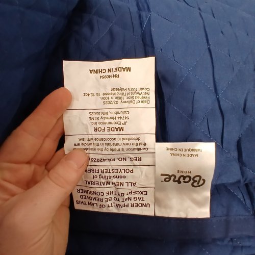 3PC BARE HOME QUILTED COVERLET SET - FULL/QUEEN - 106" X 100" - NAVY BLUE image 2