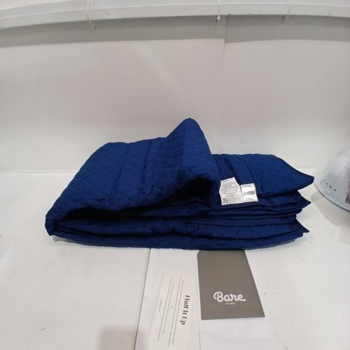 3PC BARE HOME QUILTED COVERLET SET - FULL/QUEEN - 106" X 100" - NAVY BLUE image 3