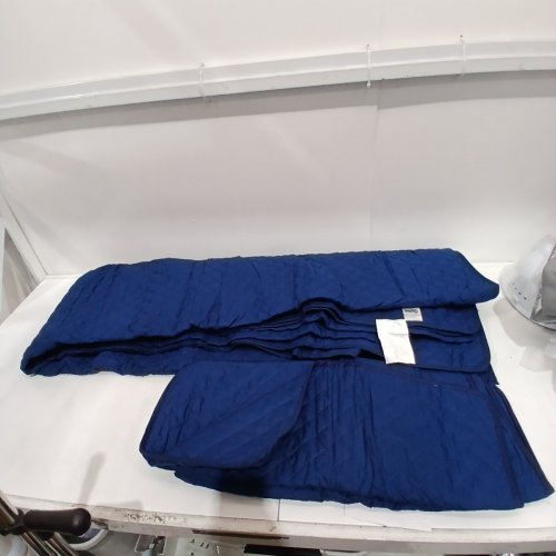 3PC BARE HOME QUILTED COVERLET SET - FULL/QUEEN - 106" X 100" - NAVY BLUE image 4