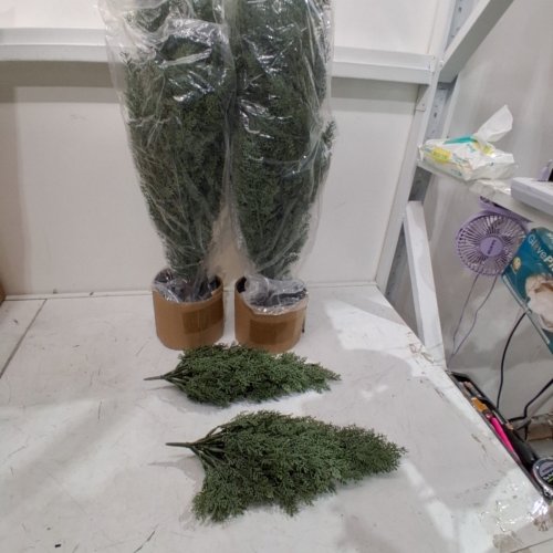 2PK GARVEE ARTIFICIAL POTTED CEDAR TOPIARY TREES - 36" - GREEN/BLACK (MODEL: SM-BS-90) image 2