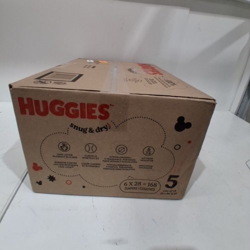 168PK HUGGIES SNUG & DRY BABY DIAPERS - SIZE 5 (27+ LBS) image 2