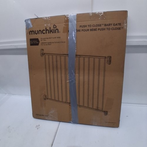 MUNCHKIN PUSH TO CLOSE EXTENDING METAL GATE - 28" -45" X 29" - BLACK (MODEL: MK0001 REV 4) image 3