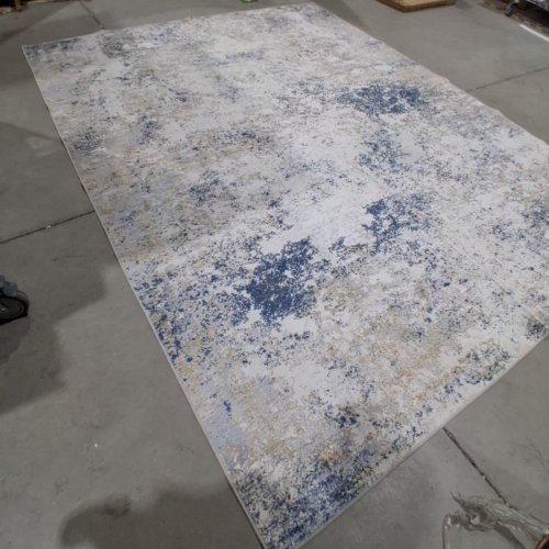 KIGINARA WASHABLE MODERN ABSTRACT LARGE AREA RUG - 9FT X 7FT - BLUE/GREY (MODEL: LJXA-015) image 5