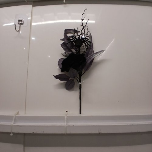 22 ARTIFICIAL FLORAL ROSE AND SPIDER STEM - BLACK AND PURPLE image 4