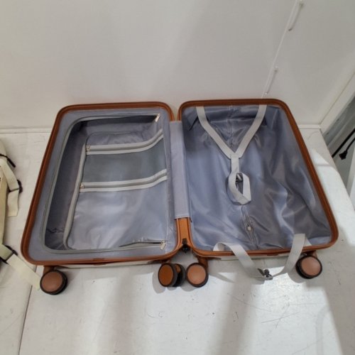 2PC VELAYBOR LIGHTWEIGHT LUGGAGE SET WITH SPINNER WHEELS - 20FT'/18FT' - BEIGE (MODEL- LUG190602) image 8
