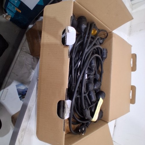 FEIT ELECTRIC WEATHERPROOF LED 24-LIGHT STRING LIGHTS WITH 2 SPARE LIGHTBULBS - 48FT - BLACK (MODEL: 1603293) image 2