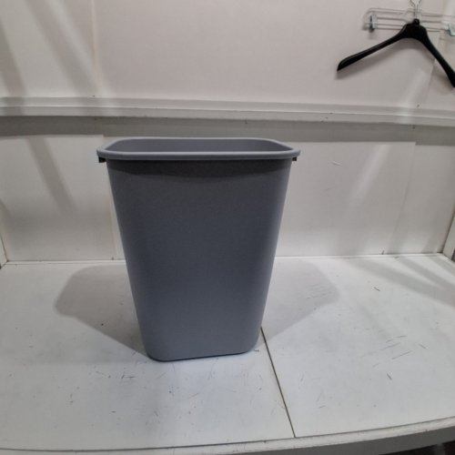 RUBBERMAID COMMERCIAL DESKSIDE PLASTIC WASTEBASKET/GARBAGE - 10 GAL - GREY (MODEL: 2957) image 2