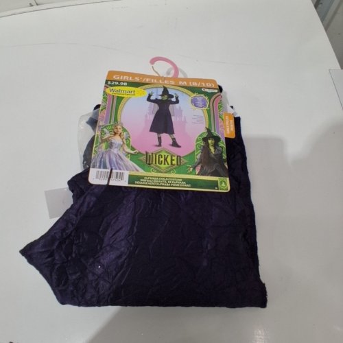 3PC GIRLS DISGUISE WICKED ELPHABA DELUXE COSTUME - MEDIUM 8-10 - PURPLE image 2
