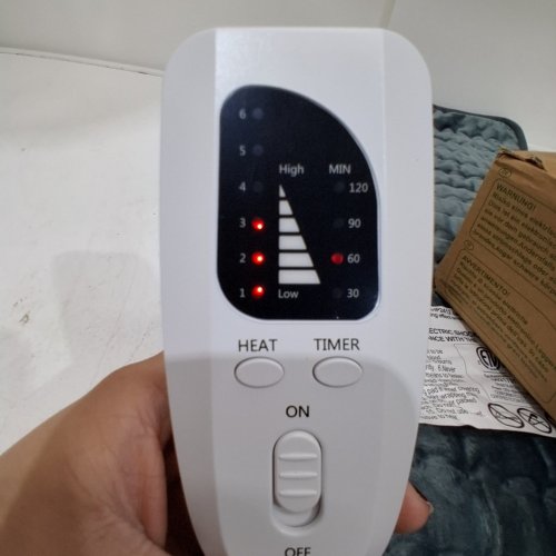 VANKADA ELECTRIC HEATING PAD WITH MULTIPLE TEMP AND TIMER SETTINGS - 24" X 12" - GREY image 2