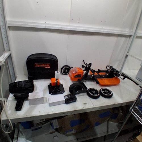 SUPERHANDY LIGHTWEIGHT FOLDABLE BATTERY POWERED 4-WHEEL MOBILITY SCOOTER - 330LB MAX LOAD - 48V - BLACK / ORANGE (MODEL: GCAT040) image 3