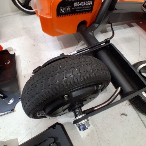 SUPERHANDY LIGHTWEIGHT FOLDABLE BATTERY POWERED 4-WHEEL MOBILITY SCOOTER - 330LB MAX LOAD - 48V - BLACK / ORANGE (MODEL: GCAT040) image 5