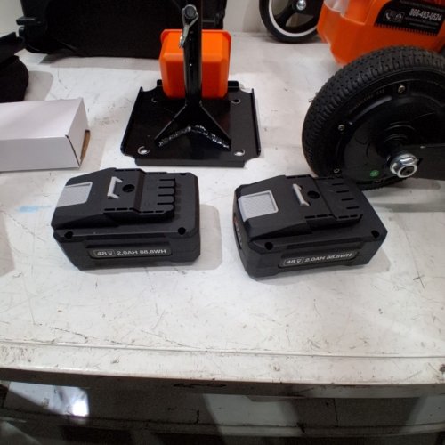 SUPERHANDY LIGHTWEIGHT FOLDABLE BATTERY POWERED 4-WHEEL MOBILITY SCOOTER - 330LB MAX LOAD - 48V - BLACK / ORANGE (MODEL: GCAT040) image 6