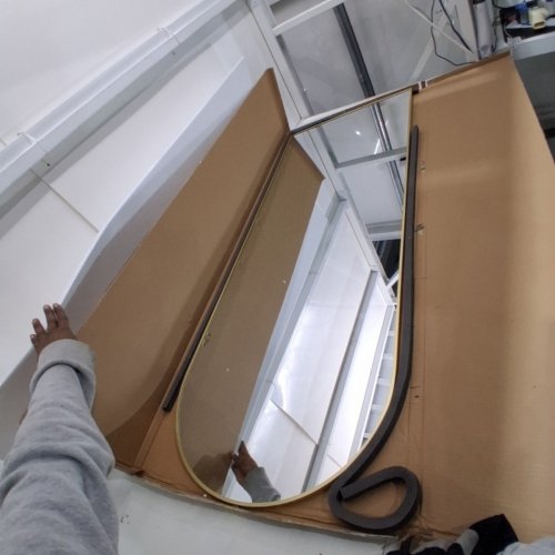 HARRITPURE ARCHED FULL LENGTH MIRROR FREE STANDING - 21"X64" - GOLD image 2