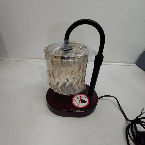 HOMELIST CANDLE WARMER LAMP - ADJUSTABLE HEIGHT 9" TO 13" - WOOD/AMBER - (MODEL: MF102-KJ) image 2