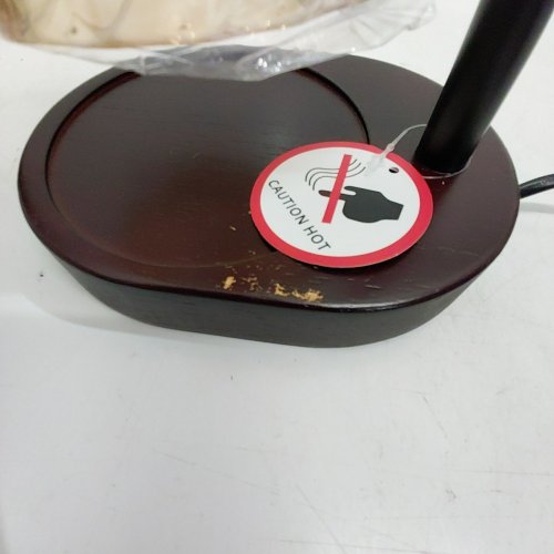 HOMELIST CANDLE WARMER LAMP - ADJUSTABLE HEIGHT 9" TO 13" - WOOD/AMBER - (MODEL: MF102-KJ) image 3