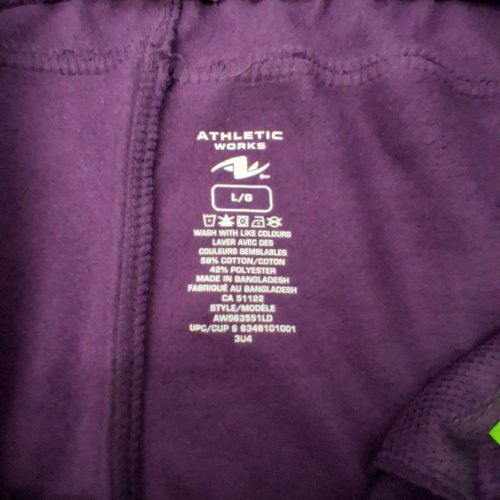 ATHLETIC WORKS WOMEN'S PULL-ON SHORT- LARGE- PURPLE image 2
