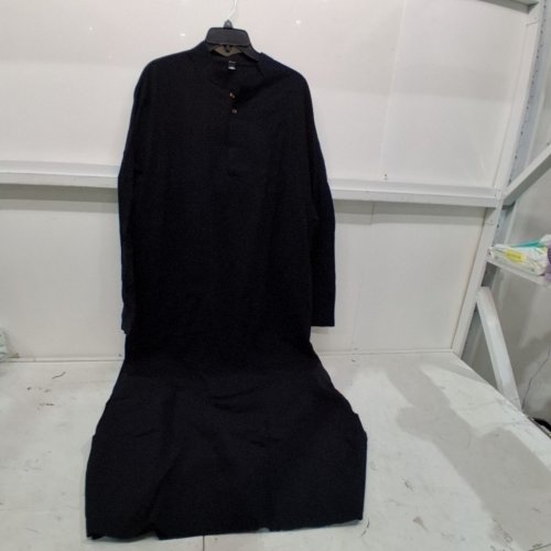 MEN'S LONG SLEEVE ARABIC STYLE MINIMALISTS SHIRT ROBE - XXL - BLACK image 2
