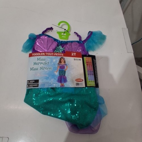 GIRL'S GOODMARK MISS MERMAID COSTUME SET - 2T - PURPLE/TURQUOISE image 2