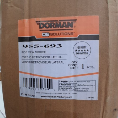 DORMAN SIDE VIEW MIRROR - FOR SELECT FORD MODELS - BLACK (ITEM: 955-693) image 2
