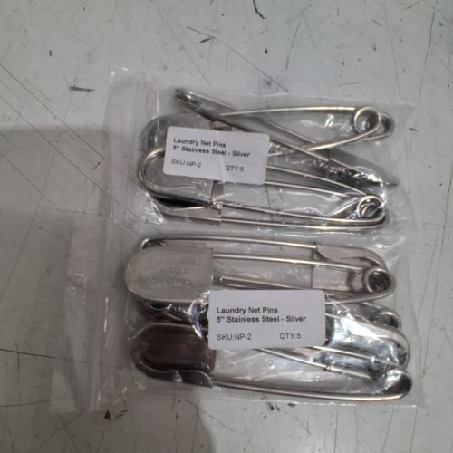 2(5PK) STAINLESS STEEL LAUNDRY PINS - 5" - SILVER (MODEL : NP-2) image 3