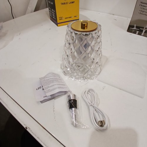 WELLTOP 3-COLOR WIRELESS & RECHARGEABLE BOTTLE LAMP - TOUCH LED, 5.9" DIAMETER - CRYSTAL CLEAR (MODEL: W111) image 3