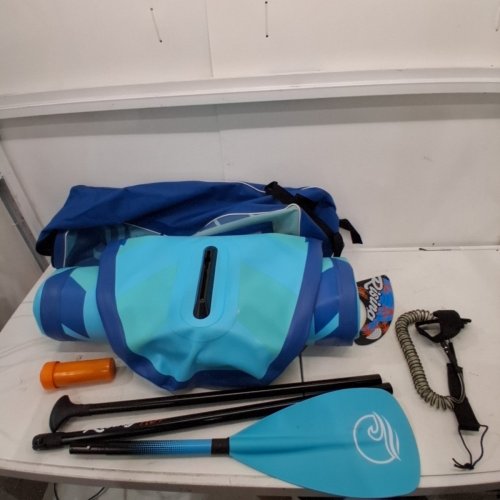SERENELIFE RISING-FLOW INFLATABLE STAND UP PADDLE BOARD WITH PREMIUM SUP ACCESSORIES, CARRYING BAG AND PATCH KIT, BOTTOM FIN FOR SURF CONTROL, NON-SLIP DECK, PUMP/PADDLE INCLUDED -10.5- BLUE (MODEL: SLSUPB518) image 2