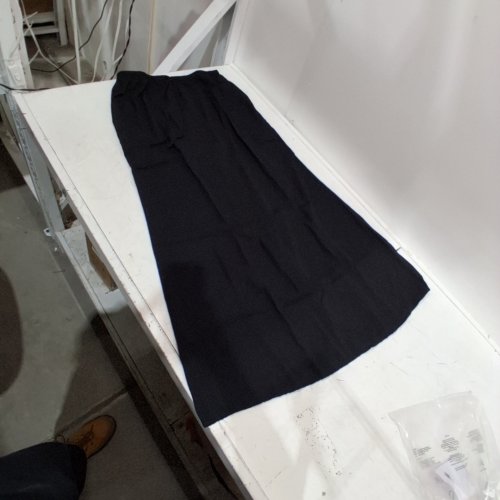 WOMENS LOW RISE LININ MAXI LONG SKIRT WITH DRAW STRING - LARGE - BLACK image 2