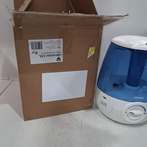VICKS FILTER-FREE / AUTO SHUT-OFF / ULTRASONIC COOL MIST HUMIDIFIER WITH VARIABLE OUTPUT CONTROL - 4.5L - WHITE/BLUE (MODEL: V4600-CAN) image 5