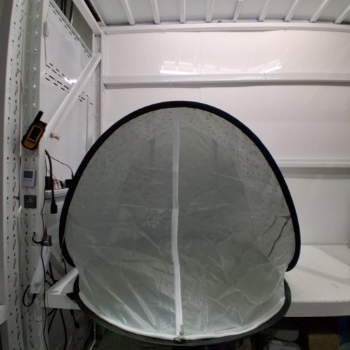 BABY MOOV COLLAPSIBLE FOLDABLE ANTI-UV TENT WITH VELCRO DOOR AND CARRY BAG - 36" X 39" - UPF 50+ - GREEN & WHITE image 2