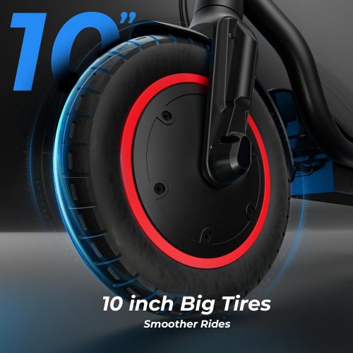 FOLDABLE ELECTRIC SCOOTER FOR ADULTS - 350 W - 30-40KM RANGE - BLACK/RED (MODEL:W5/W6) image 2