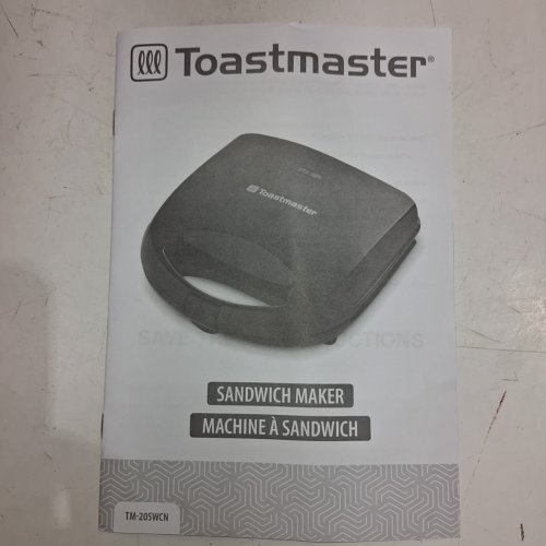 TOASTMASTER ELECTRIC SANDWICH MAKER - BLACK (MODEL: TM-20SWCN) image 5
