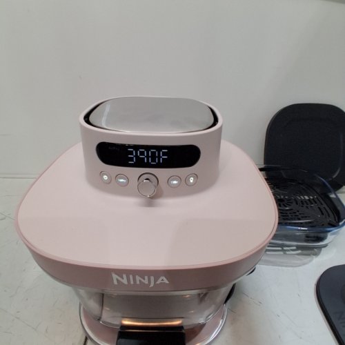 NINJA CRISPI PRO 6-IN-1 GLASS AIR FRYER COOKING SYSTEM - 2.5QT/6QT - ROSE QUARTZ (MODEL: AS101CRS) image 2