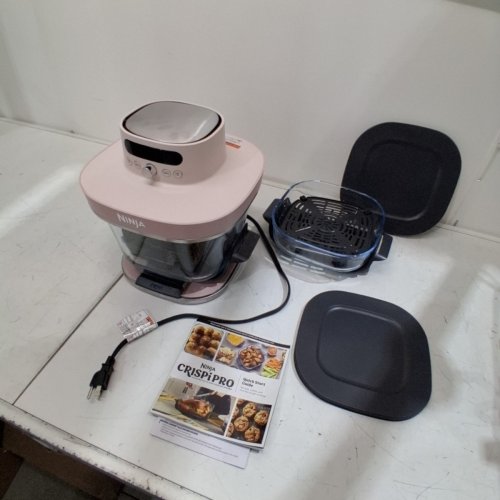 NINJA CRISPI PRO 6-IN-1 GLASS AIR FRYER COOKING SYSTEM - 2.5QT/6QT - ROSE QUARTZ (MODEL: AS101CRS) image 3