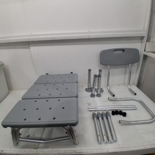 MEDLINE GUARDIAN BATHTUB TRANSFER BENCH WITH BACK SUPPORT & SUCTION FEET - 400LBS CAPACITY - GREY (MODEL: G3-100KBX1) image 2