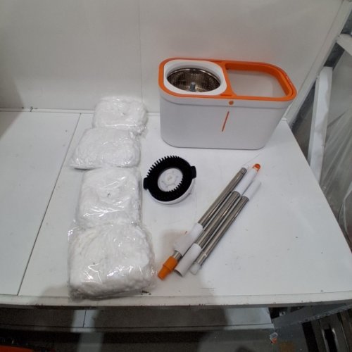 SPIN MOP AND BUCKET SET - WHITE AND ORANGE image 3