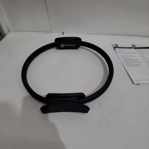 GAIAM PILATES RESISTANCE RING, DUAL GRIP HANDLES FOR TONING AND FITNESS, 14" - BLACK image 2