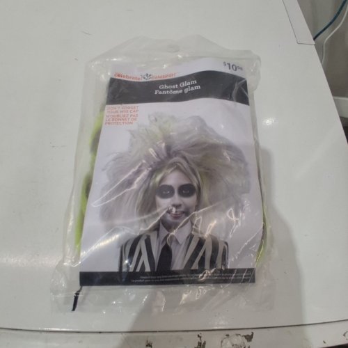 BOYS WAY TO CELEBRATE GHOST GLAM WIG - ONE SIZE FITS MOST - GRAY AND NEON GREEN image 2