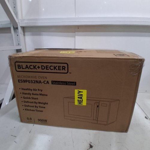 BLACK+DECKER 5-IN-1 MICROWAVE OVEN WITH AIR FRY, BAKE, ROAST AND CONVECTION COOKING - 0.9CU.FT - BLACK/SILVER - (MODEL: ES9P032NA-CA) image 10