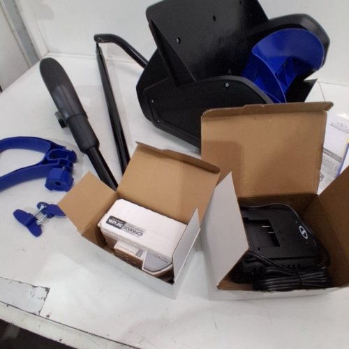 SNOW JOE CORDLESS ELECTRIC SHOVEL KIT WITH 4AH BATTERY & CHARGER - 13" PATH - 24V - 400W - BLUE (MODEL: 24V-SS13-TV1) image 4