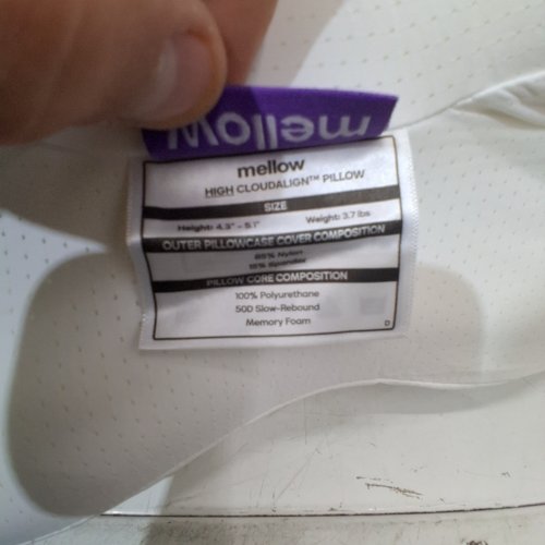 MELLOW SLEEP CLOUD ALIGN ULTIMATE COOLING COMFORT PILLOW - HIGH 11.8" X 19.7" X 4.3" -5.1" - WHITE (MODEL: MELLOW) image 2