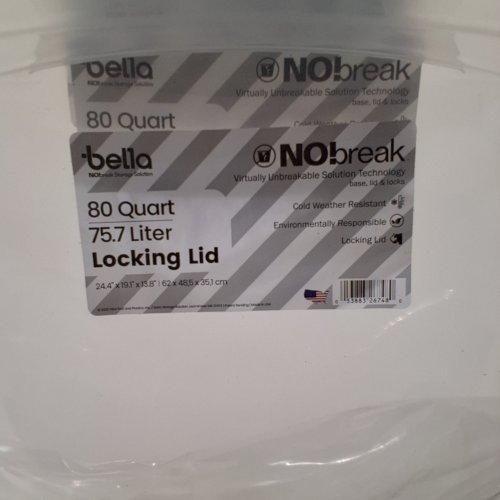 6PK BELLA STORAGE 75L POLKA DOT TOTE WITH LOCKING - CLEAR (MODEL: 002-02-7455/606405) image 2