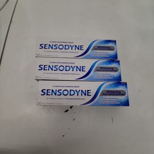 3PK SENSODYNE TRIPLE CLEANING TOOTHPASTE - WHITENING PLUS TARTAR FIGHTING - 145ML/EACH image 2
