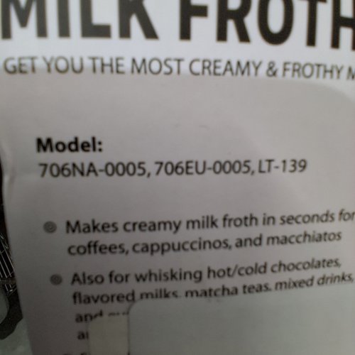 SIMPLE TASTE HAND HELD BATTERY OPERATED ELECTRIC MILK FROTHER WITH STAINLESS STEEL WHISK - BLACK (MODEL: ‎706NA-0005) image 3