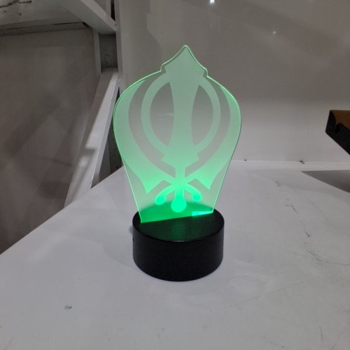 3D VISUALIZATION LED LAMP WITH REMOTE CONTROL - KHANDA SYMBOL image 2
