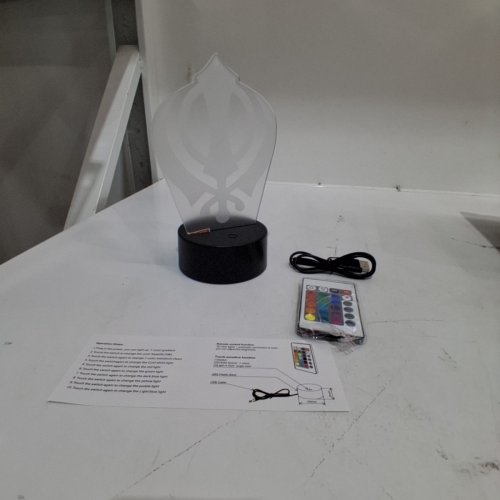 3D VISUALIZATION LED LAMP WITH REMOTE CONTROL - KHANDA SYMBOL image 3