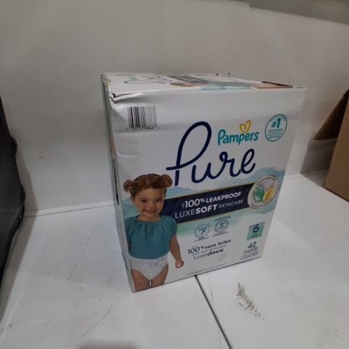 42PK PAMPERS PURE PROTECTION DISPOSABLE BABY DIAPERS - SIZE 6 image 3