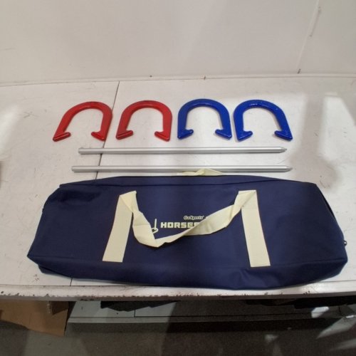 GOSPORTS HORSESHOES REGULATION GAME SET - INCLUDES 4 HORSESHOES, 2 STAKES AND CARRYING CASE (MODEL: HORSESHOES-STEEL-01) image 2
